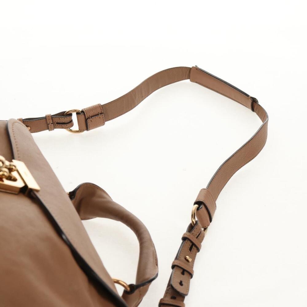 Chloe Elsie Hand Bag Leather 2way Beige Gold Auth BA8869 - Picture 15 of 16